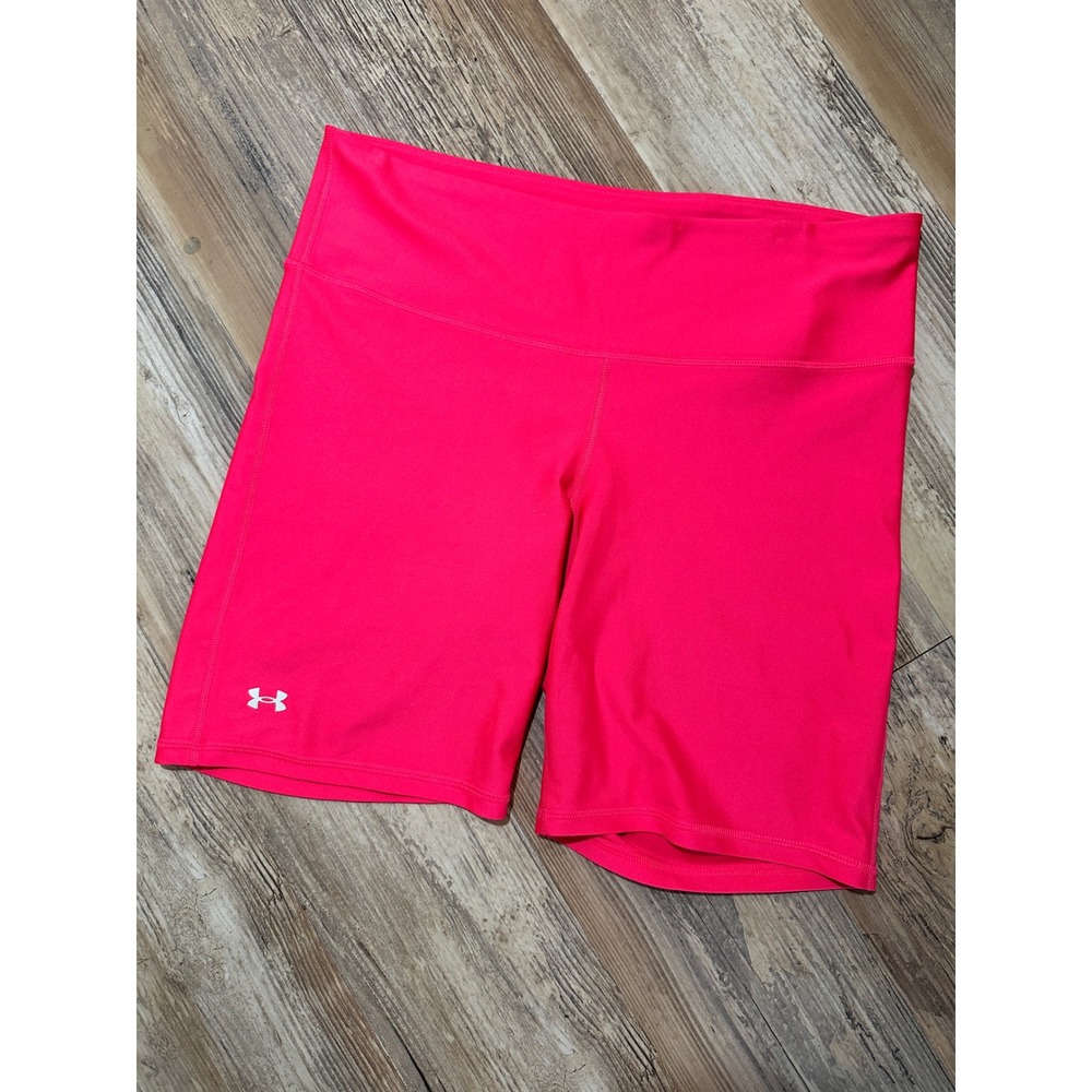 Under Armour HeatGear Compression Shorts Pink Womens XL Bike Shorts Workout Gym